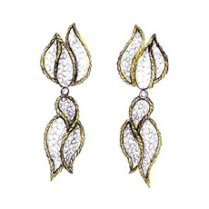 Diamond petal earrings sketch