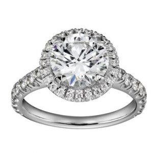 Bezel set diamond engagement ring