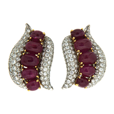 Ruby and diamonds earrings