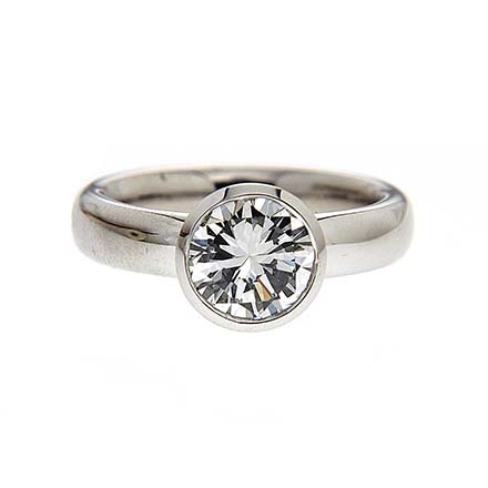 Platinum bezel set engagement ring