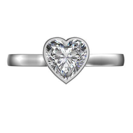 Heart shaped diamond engagement ring