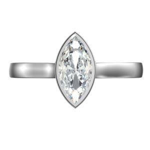 Bezel set marquise diamond engagement ring