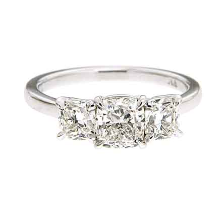 Cushion cut diamond engagement ring