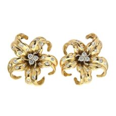 Gold & Platinum Diamond Pave Earrings