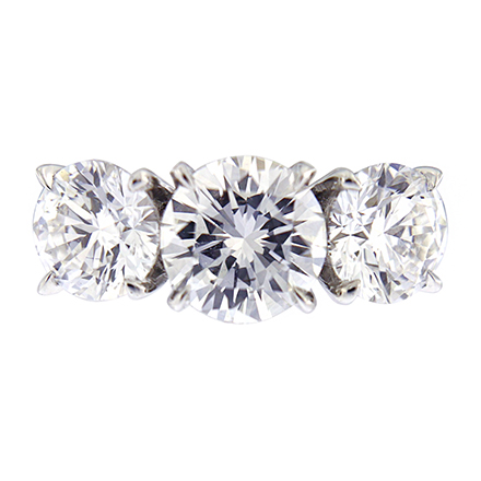 Round and Tapered Baguette Diamond Ring