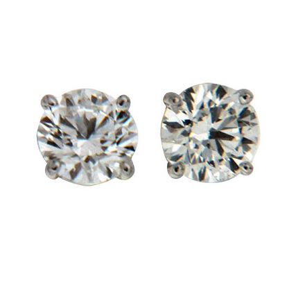 4 Prong Round Diamond Earrings