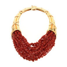 Horn of Plenty Coral Necklace