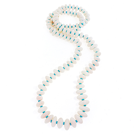 White Coral and Turquoise Necklace