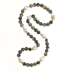 Labradorite and Pearls Necklace