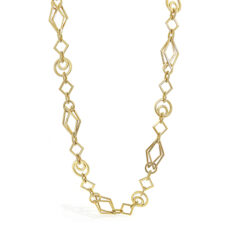 Geometric Gold Link Necklace