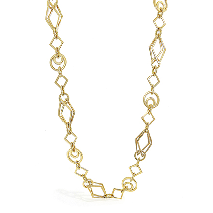 Geometric Gold Link Necklace