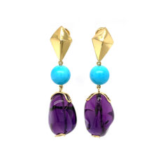 Amethyst and Turquoise Drop Earrings