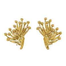 Large Gold Multi Flame Earrings