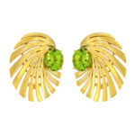 Gold Spiral Peridot Earrings